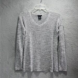 Calvin Klein Jeans Heather Grey Vneck Sweater Women Small